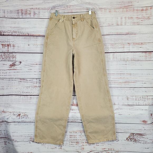 Asos Design Womens Wide Leg Baggy High Rise Mushroom Tan Jeans Denim Size 8 (US) - Picture 1 of 11